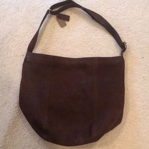 Coach brown suede hobo bag